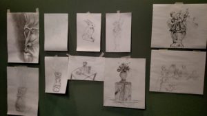 Still Life drawings from January 2017 membership meeting