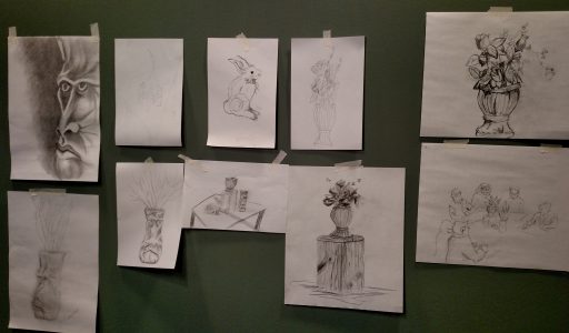 Still Life drawings from January 2017 membership meeting